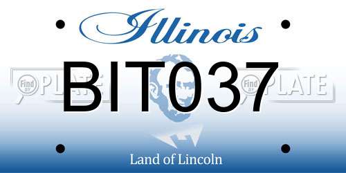 BIT037 Illinois License Plate