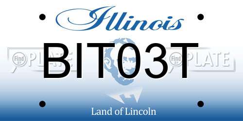 BIT03T Illinois License Plate