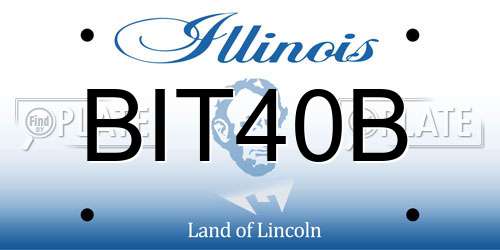 BIT40B Illinois License Plate