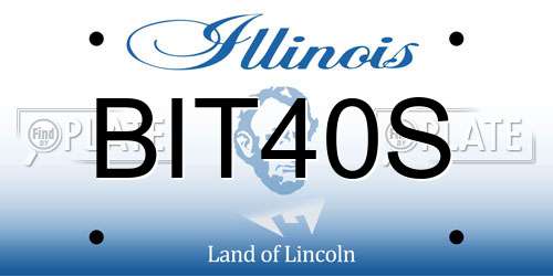 BIT40S Illinois License Plate