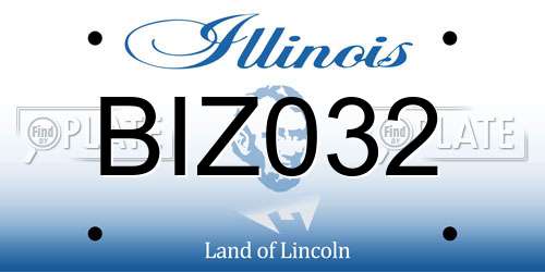 BIZ032 Illinois License Plate
