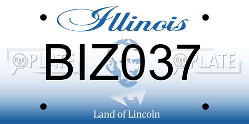 BIZ037 Illinois License Plate