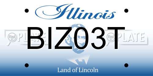 BIZ03T Illinois License Plate