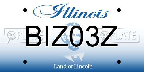 BIZ03Z Illinois License Plate