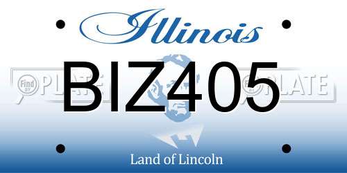 BIZ405 Illinois License Plate