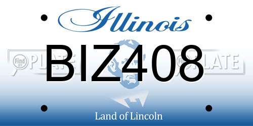 BIZ408 Illinois License Plate