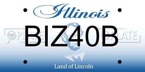 BIZ40B Illinois License Plate