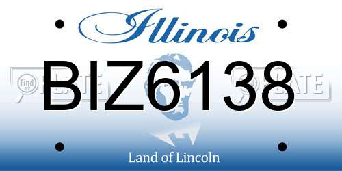 BIZ6138 Illinois License Plate