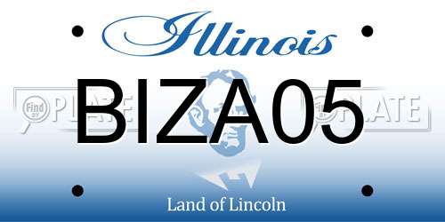 BIZA05 Illinois License Plate