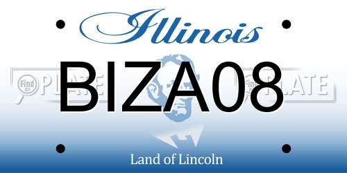 BIZA08 Illinois License Plate