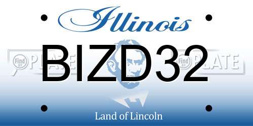 BIZD32 Illinois License Plate