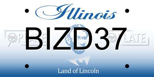 BIZD37 Illinois License Plate