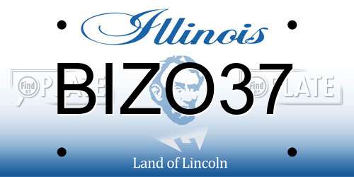 BIZO37 Illinois License Plate
