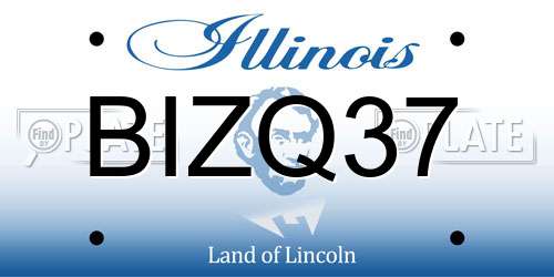 BIZQ37 Illinois License Plate