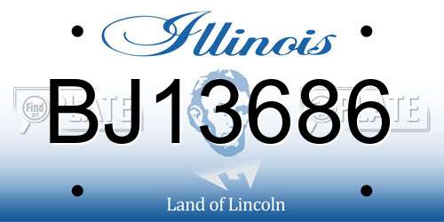 BJ13686 Illinois License Plate