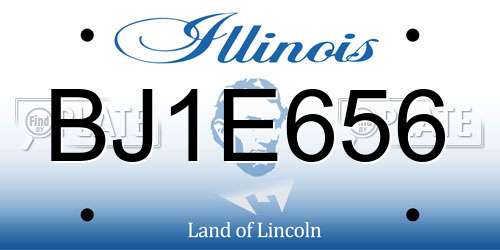 BJ1E656 Illinois License Plate