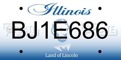 BJ1E686 Illinois License Plate