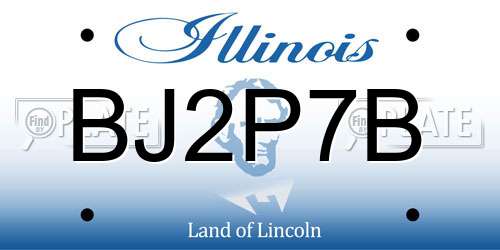 BJ2P7B Illinois License Plate