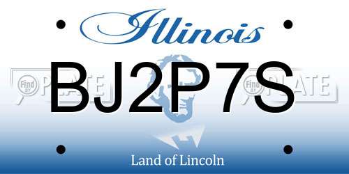 BJ2P7S Illinois License Plate