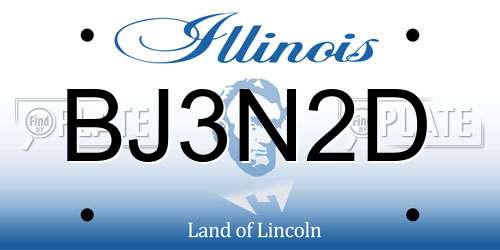 BJ3N2D Illinois License Plate