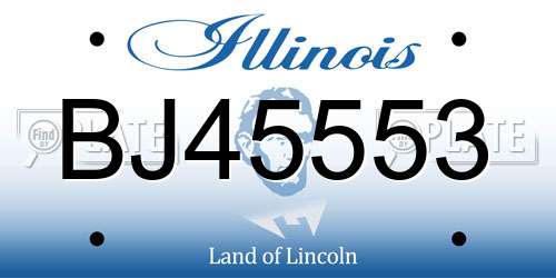 BJ45553 Illinois License Plate