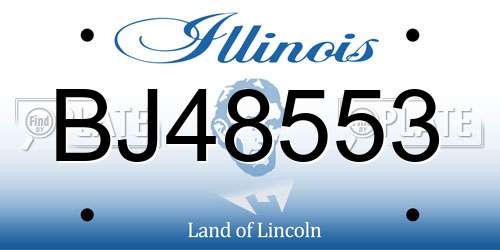 BJ48553 Illinois License Plate