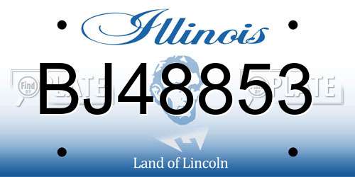 BJ48853 Illinois License Plate