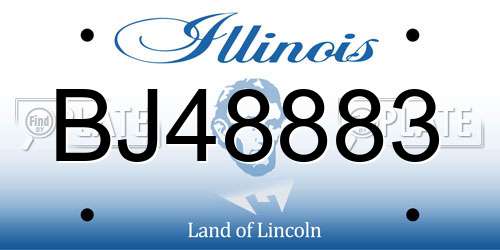 BJ48883 Illinois License Plate