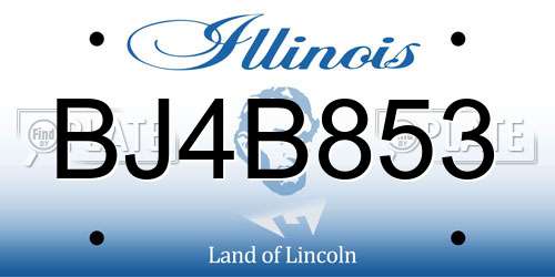 BJ4B853 Illinois License Plate