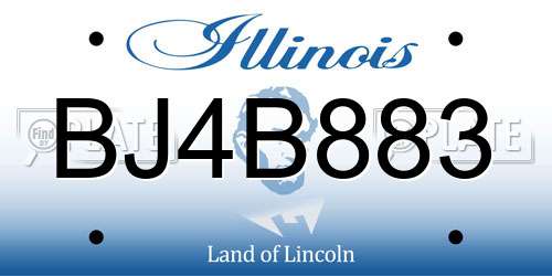 BJ4B883 Illinois License Plate