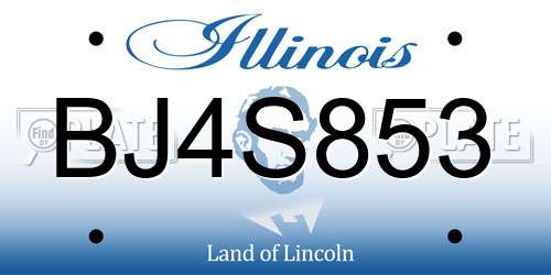 BJ4S853 Illinois License Plate