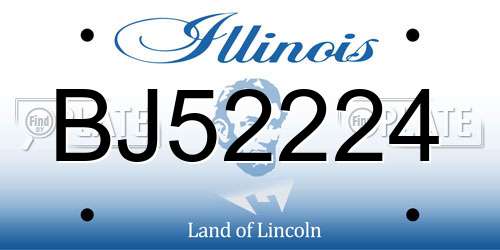 BJ52224 Illinois License Plate