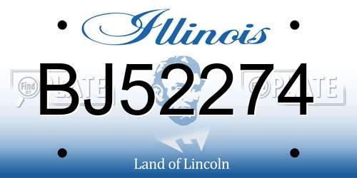 BJ52274 Illinois License Plate