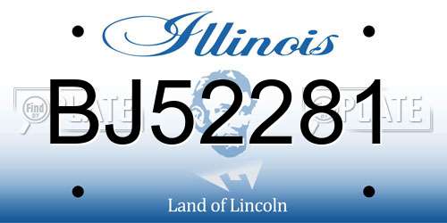 BJ52281 Illinois License Plate