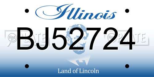 BJ52724 Illinois License Plate
