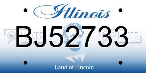 BJ52733 Illinois License Plate