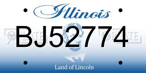 BJ52774 Illinois License Plate