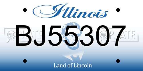 BJ55307 Illinois License Plate