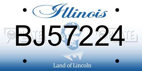 BJ57224 Illinois License Plate
