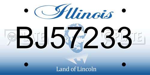BJ57233 Illinois License Plate
