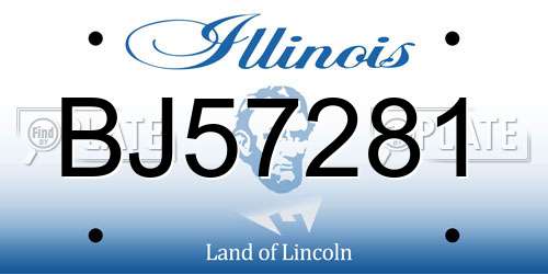 BJ57281 Illinois License Plate