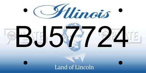 BJ57724 Illinois License Plate