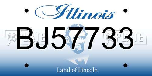 BJ57733 Illinois License Plate