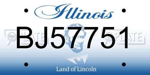 BJ57751 Illinois License Plate