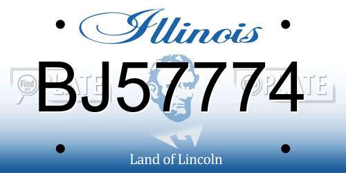 BJ57774 Illinois License Plate