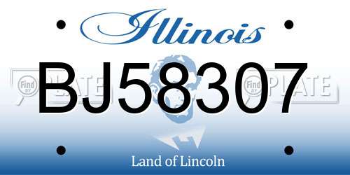 BJ58307 Illinois License Plate