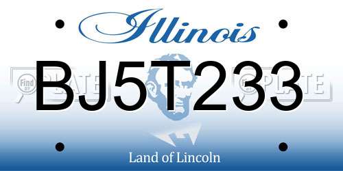 BJ5T233 Illinois License Plate