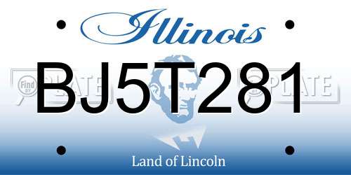 BJ5T281 Illinois License Plate
