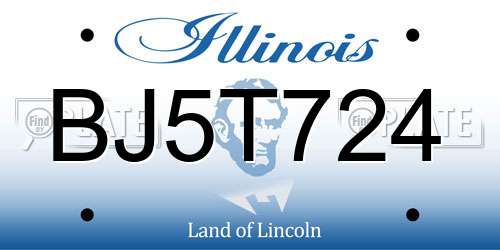 BJ5T724 Illinois License Plate
