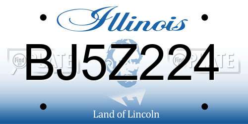 BJ5Z224 Illinois License Plate